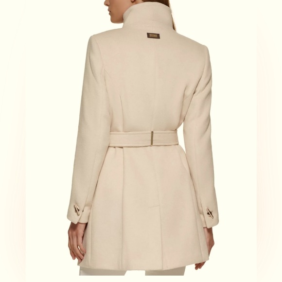 Calvin Klein - Asymmetrical Belted Wrap Coat Created for Macys - Petite XXS - Picture 3 of 16